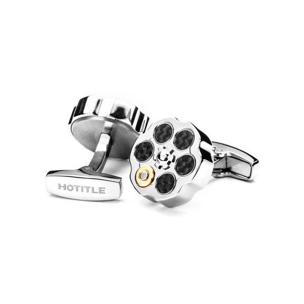 Roulette Cufflinks (Titanium Silver)