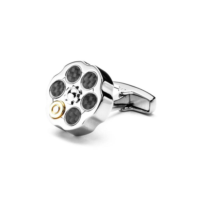 Roulette Cufflinks (Titanium Silver)
