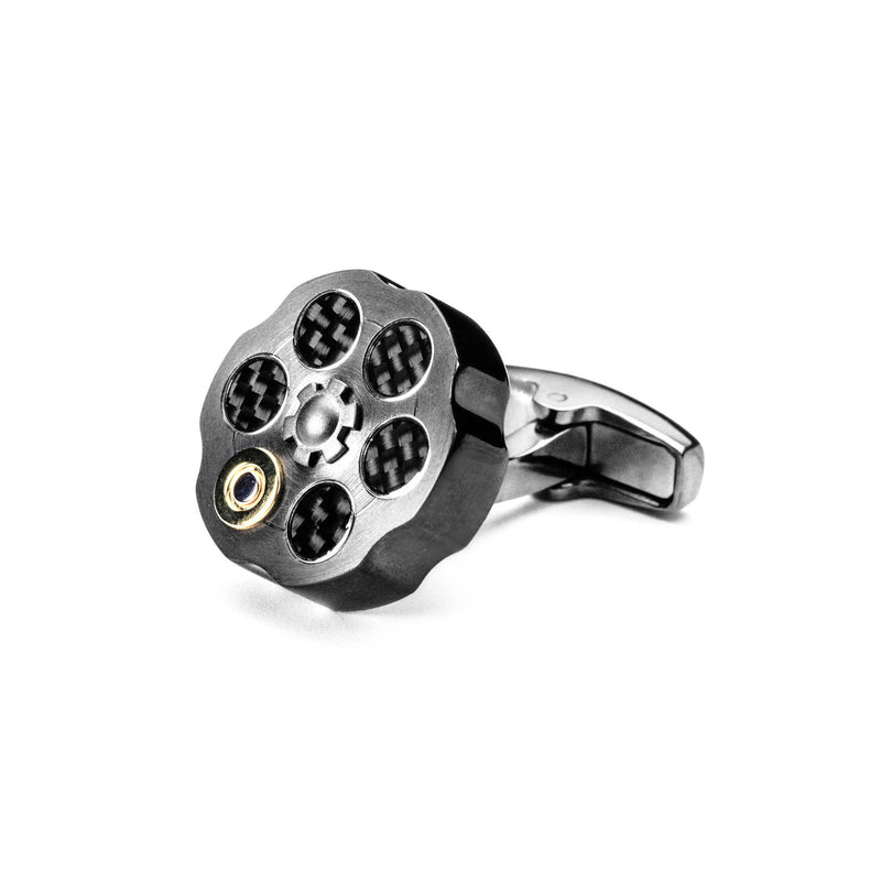 Roulette Cufflinks (Metallic Grey)