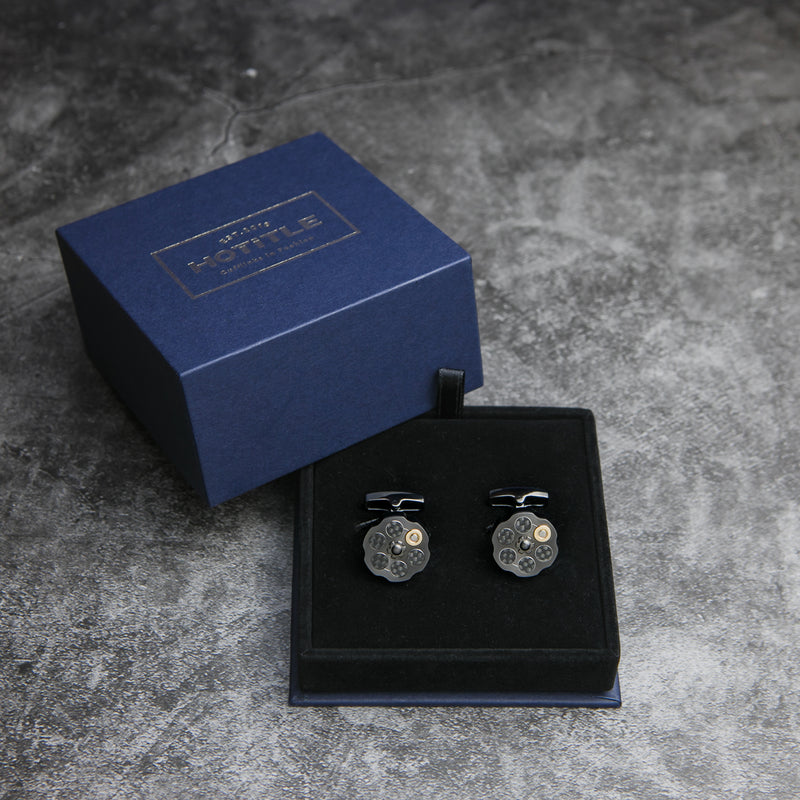 Roulette Cufflinks (Metallic Grey)