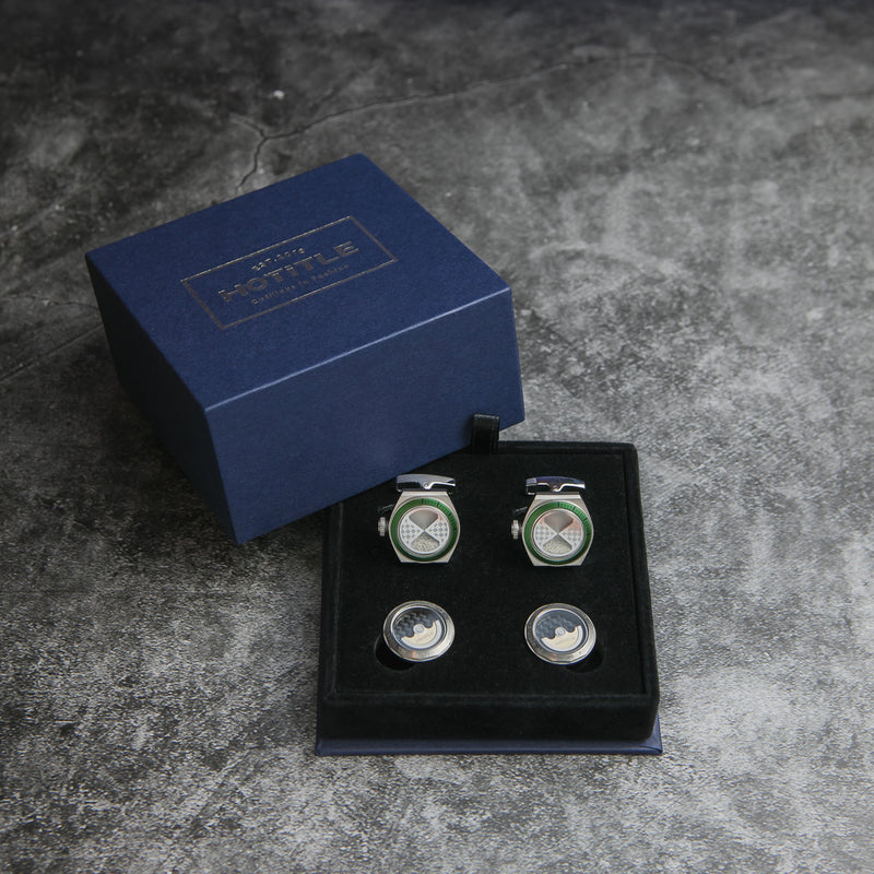 Eternity Interchangeable Cufflinks (Titanium Silver Set A)